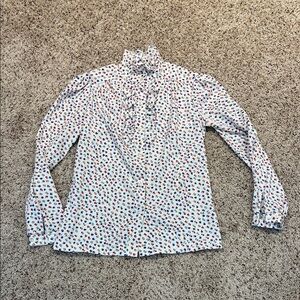 Pins & Needles White Floral Button Down Shirt
